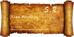 Sima Rozália névjegykártya